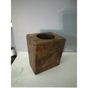 1 Hole Wood Sugar Mold Wood Candle Holder Primitive Farm House Rustic Country